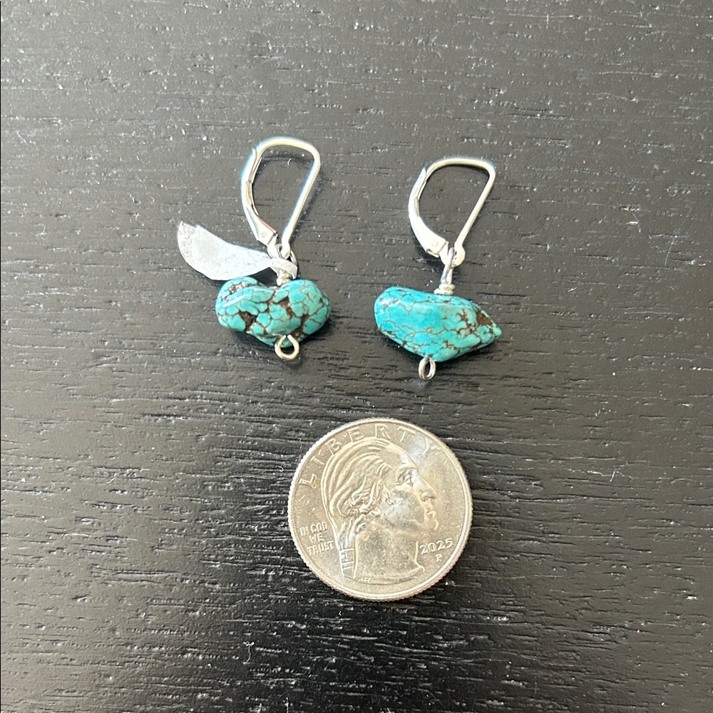 Turquoise and Silver Dangle Earrings